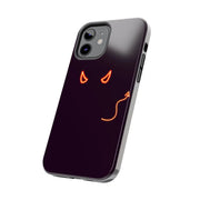 Neon Devil Eyes Tough Phone Case – Minimal Dark Glow Aesthetic Printify