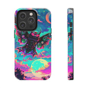 Mothman Tough Phone Case – Psychedelic Neon Cryptid Aesthetic - LavenderCeleste