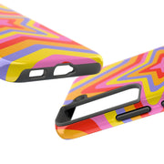 Retro Rainbow Star Groovy Tough Phone Case LavenderCeleste