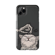 Skeleton Scratch Cat Gothic Humor Tough Phone Case LavenderCeleste