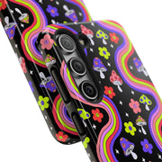 Groovy Mushroom Rainbow Tough Phone Case LavenderCeleste