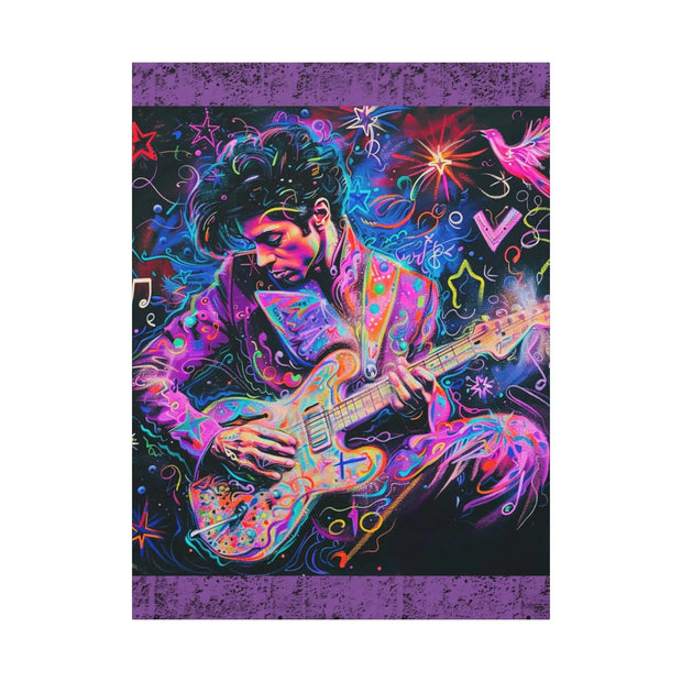 Electric Purple Guitar Legend Matte Canvas Art Printify