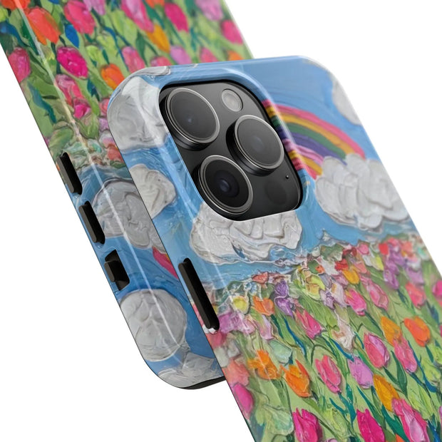 Rainbow Tulip Field Tough Phone Case LavenderCeleste