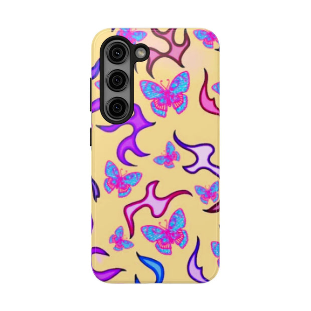 Y2K Butterfly Flames Retro Tough Phone Case LavenderCeleste