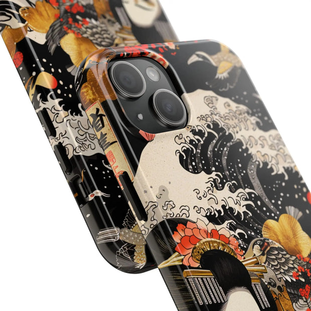 Golden Geisha Wave Japanese Art Tough Phone Case