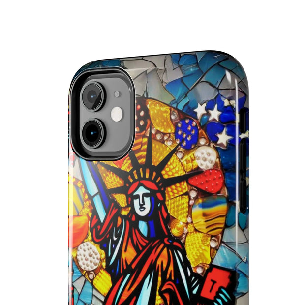 Statue of Liberty Mosaic Art Tough Phone Case LavenderCeleste