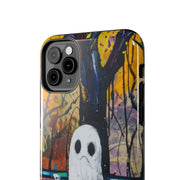 Sad Ghost on Park Bench Abstract Art Phone Case LavenderCeleste