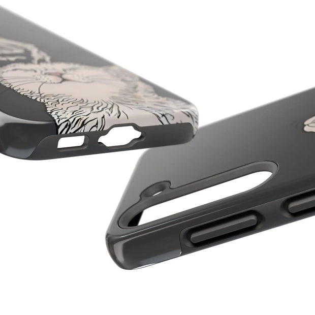 Skeleton Scratch Cat Gothic Humor Tough Phone Case LavenderCeleste