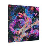 Electric Purple Guitar Legend Matte Canvas Art LavenderCeleste
