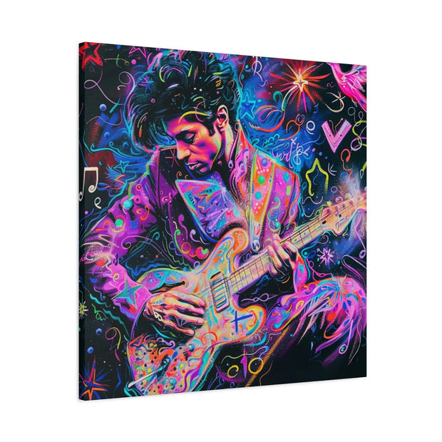 Electric Purple Guitar Legend Matte Canvas Art LavenderCeleste
