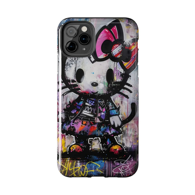 Goth Street Cat Pop Art Graffiti Tough Phone Case LavenderCeleste