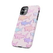 Pastel Shark Pattern Tough Phone Case Printify