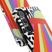 Retro Mod UFO Rainbow Beam Tough Phone Case LavenderCeleste