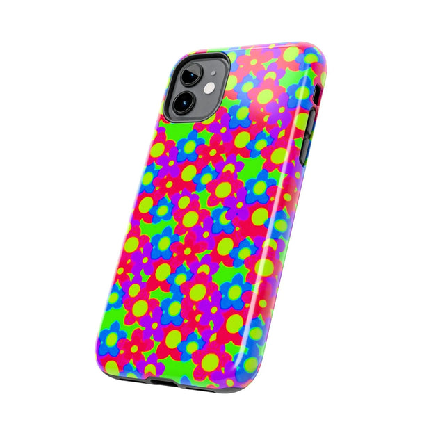 Retro Kawaii Bright Floral Pattern Tough Phone Case