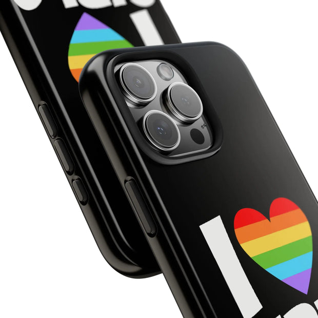 I Love Girls Pride Tough Phone Case – LGBTQ+ Rainbow Heart Design