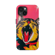 Yawning Cat Pop Art Bright Retro Aesthetic Tough Phone Case LavenderCeleste
