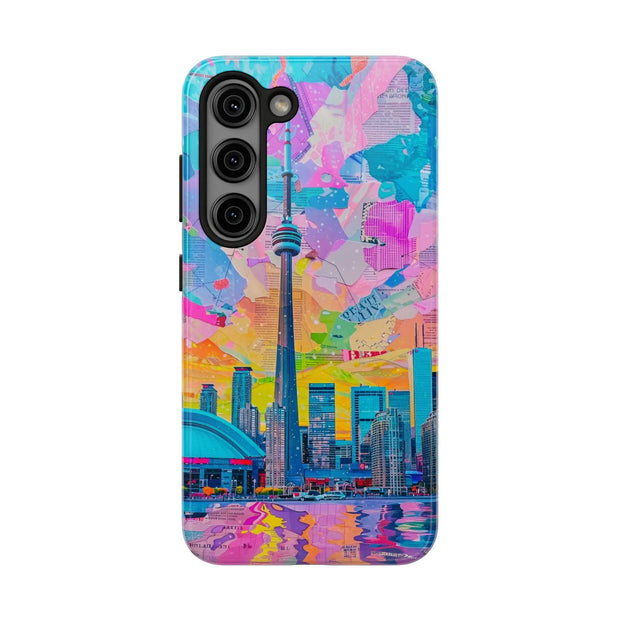 Toronto Pop Art Collage Skyline Tough Phone Case LavenderCeleste