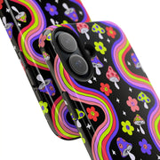 Groovy Mushroom Rainbow Tough Phone Case LavenderCeleste