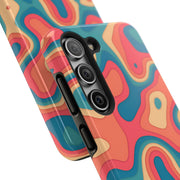 Retro Coral Abstract Mid-Century Tough Phone Case LavenderCeleste