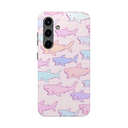 Pastel Shark Pattern Tough Phone Case Printify