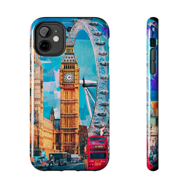 London Big Ben Collage Tough Phone Case – Vibrant City Pop Art Design