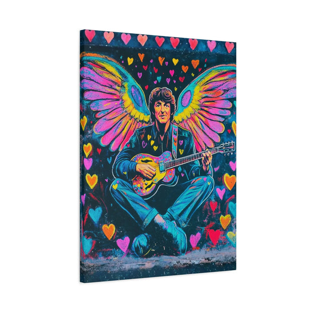 Psychedelic Guitar Angel Matte Canvas Art LavenderCeleste