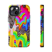 Psychedelic Rainbow Drip Tough Phone Case LavenderCeleste
