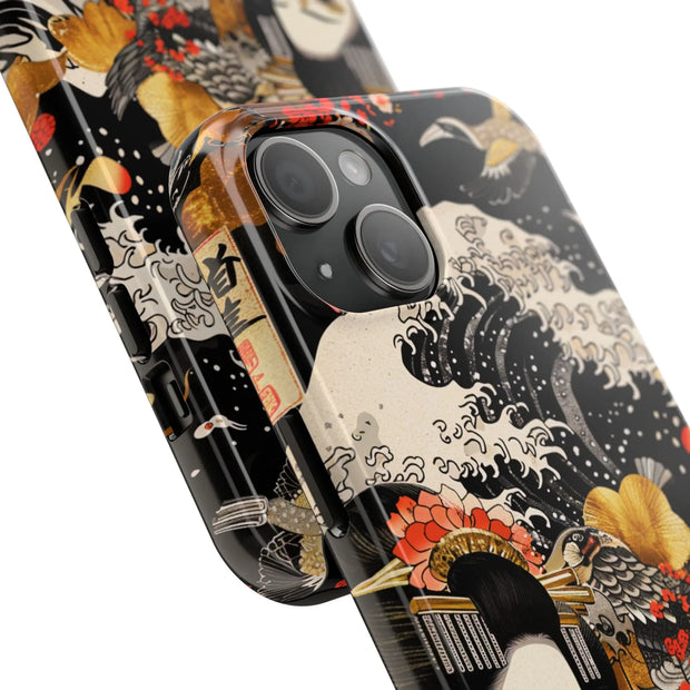 Golden Geisha Wave Japanese Art Tough Phone Case