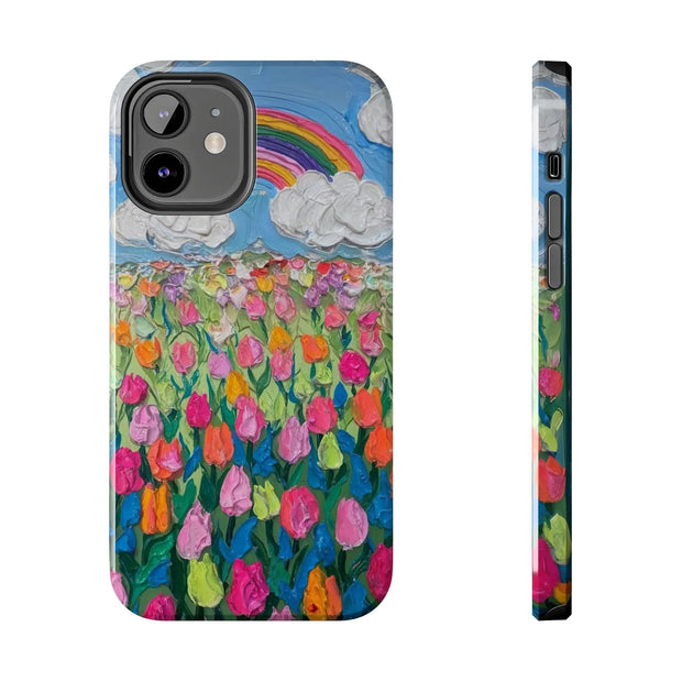 Rainbow Tulip Field Tough Phone Case LavenderCeleste