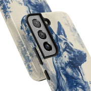 Blue Toile German Shepherd Scenic Tough Phone Case LavenderCeleste