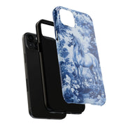 Blue Toile Horse Country Scenic Tough Phone Case LavenderCeleste