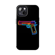 Neon Rainbow Gun Tough Phone Case – Bold Retro Vaporwave Aesthetic Printify