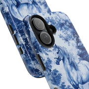 Blue Toile Horse Country Scenic Tough Phone Case LavenderCeleste
