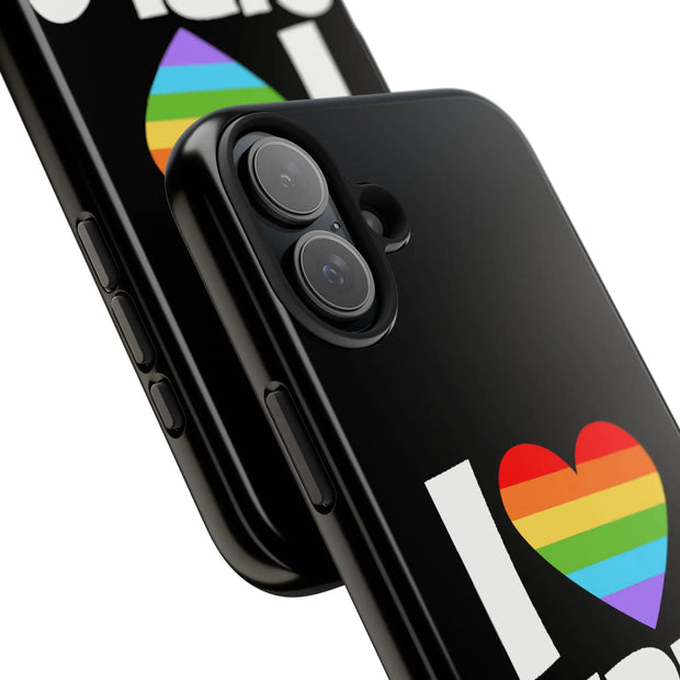 I Love Girls Pride Tough Phone Case – LGBTQ+ Rainbow Heart Design