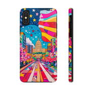 Washington DC Psychedelic Capitol Rainbow Tough Phone Case LavenderCeleste