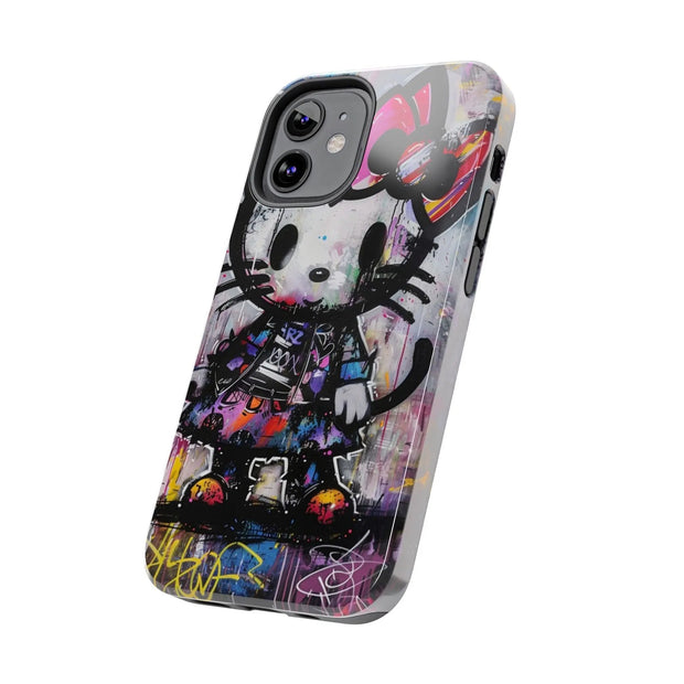 Goth Street Cat Pop Art Graffiti Tough Phone Case LavenderCeleste