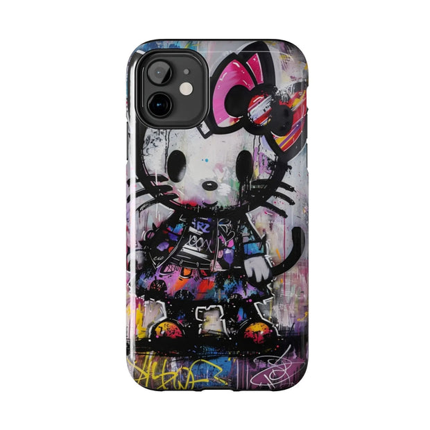 Goth Street Cat Pop Art Graffiti Tough Phone Case LavenderCeleste