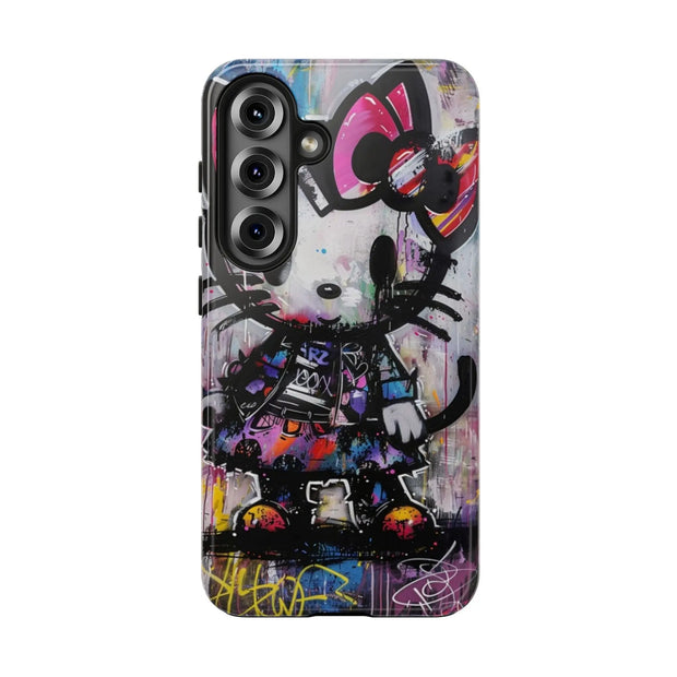 Goth Street Cat Pop Art Graffiti Tough Phone Case LavenderCeleste