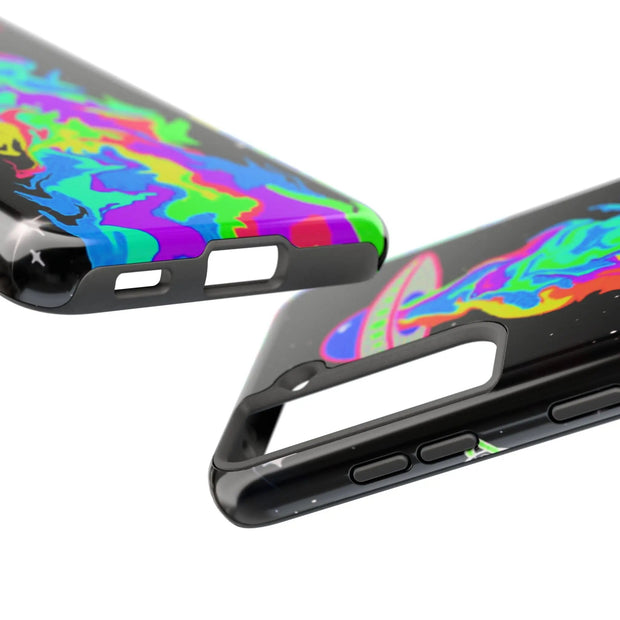 Psychedelic Neon UFO Abduction Tough Phone Case LavenderCeleste