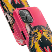 Yawning Cat Pop Art Bright Retro Aesthetic Tough Phone Case LavenderCeleste