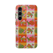Retro Groovy Snail and Mushroom Tough Phone Case LavenderCeleste