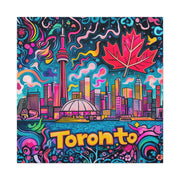 Toronto Pop Art Skyline Matte Canvas Wall Art LavenderCeleste