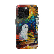 Lonely Ghost Tough Phone Case – Abstract Fall Park Bench Painting