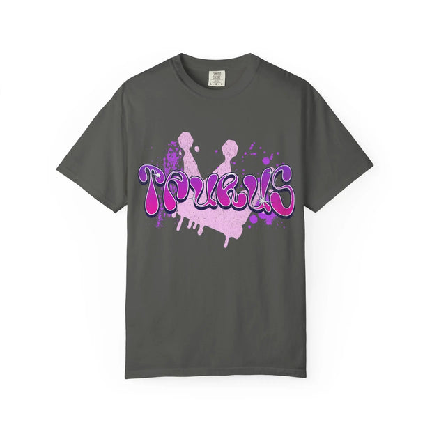 Taurus Queen Y2K Bubble Letter Comfort Colors Tee LavenderCeleste