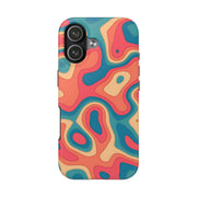 Retro Coral Abstract Mid-Century Tough Phone Case LavenderCeleste