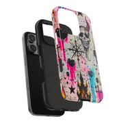 Skull Occult Neon Drip Pastel Goth Tough Phone Case LavenderCeleste
