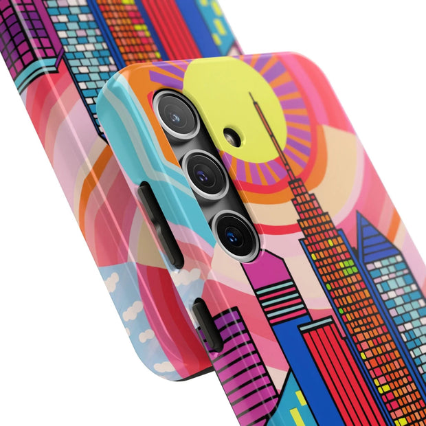 Tulsa Oklahoma Retro Pop Skyline Tough Phone Case LavenderCeleste