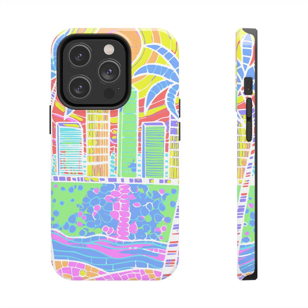 South Beach Miami Mosaic Art Tough Phone Case LavenderCeleste