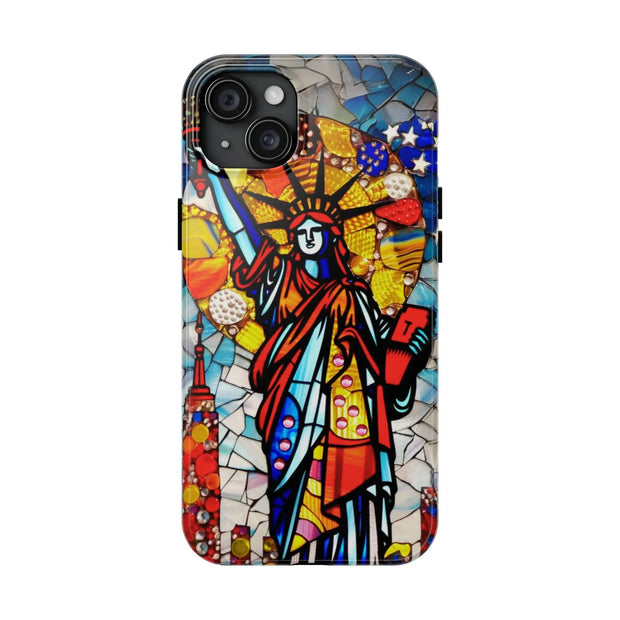Statue of Liberty Mosaic Art Tough Phone Case LavenderCeleste
