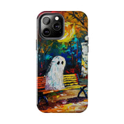 Lonely Ghost Tough Phone Case – Abstract Fall Park Bench Painting
